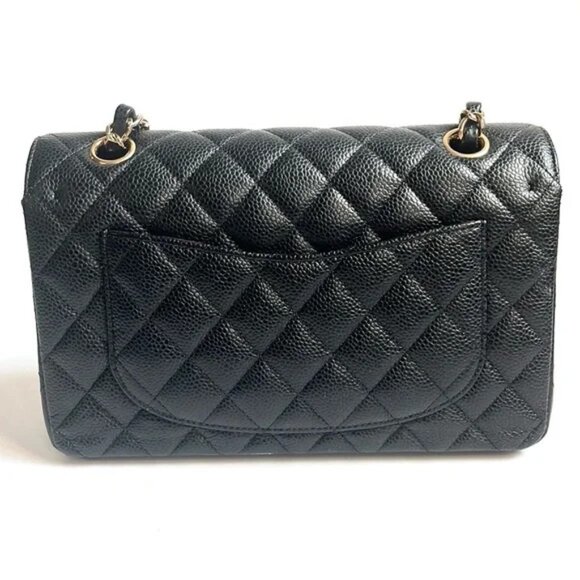Chanel Small Classic Black Grained Calfskin & Gold-Tone Metal Handbag - Picture 4 of 16